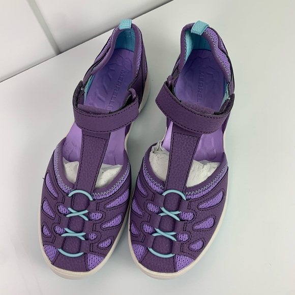 NWT Merrell Kids Girls Water Shoes Fisherman Sandal Purple Closed Toe Size 3 5 - Picture 4 of 10